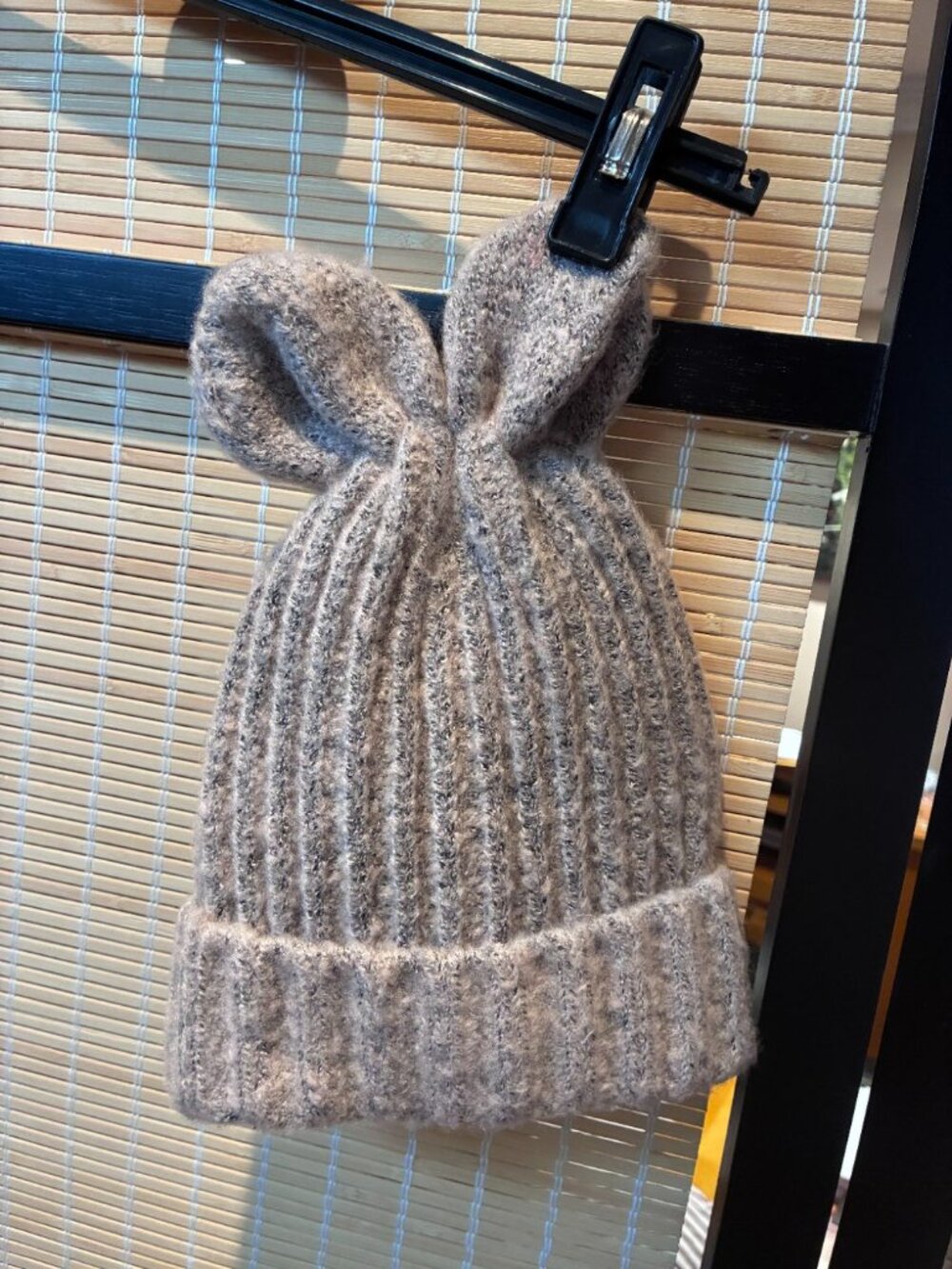 BCBGeneration Taupe Ribbed Cuffed Beanie